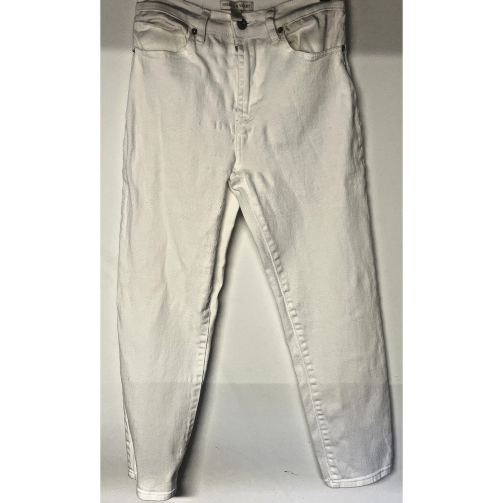 Chelsea & Violet White Mom Jeans Womens‎ 27 High Rise Tapered Denim White